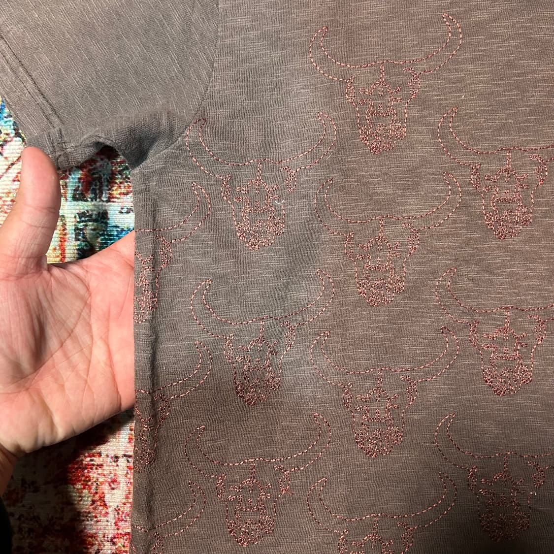 [S] 인디언 모터사이클 자수 패턴 반팔 상품이미지3