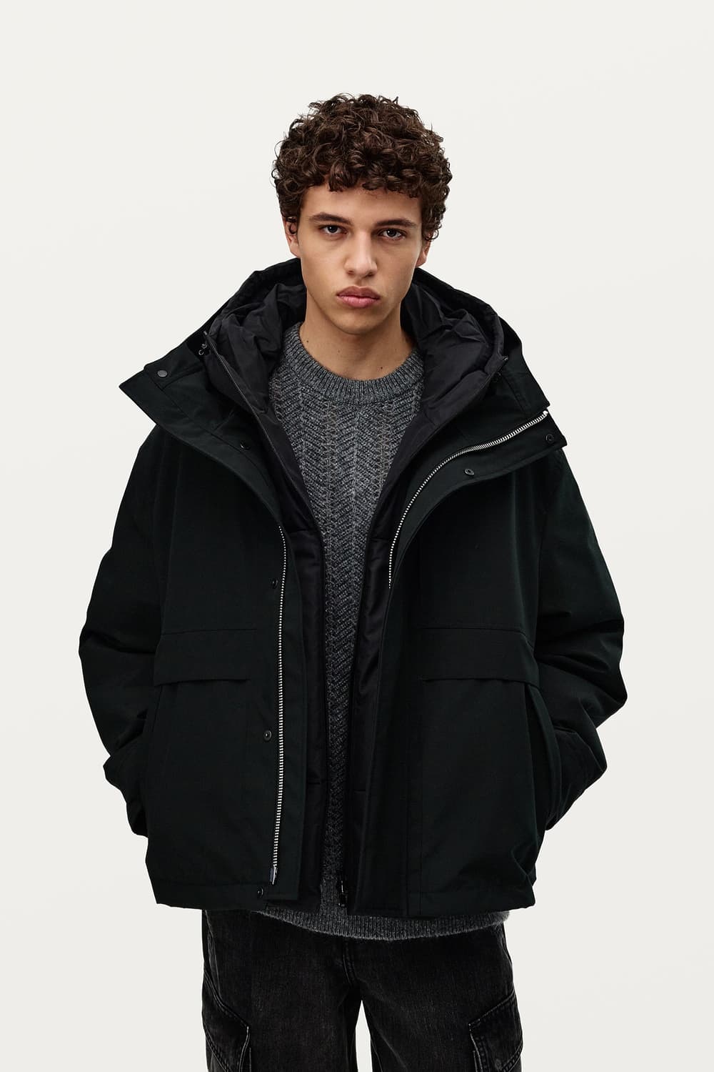 솔리드옴므 24FW 138 쉘파카 패딩 분리형 48 사이즈 상품이미지2