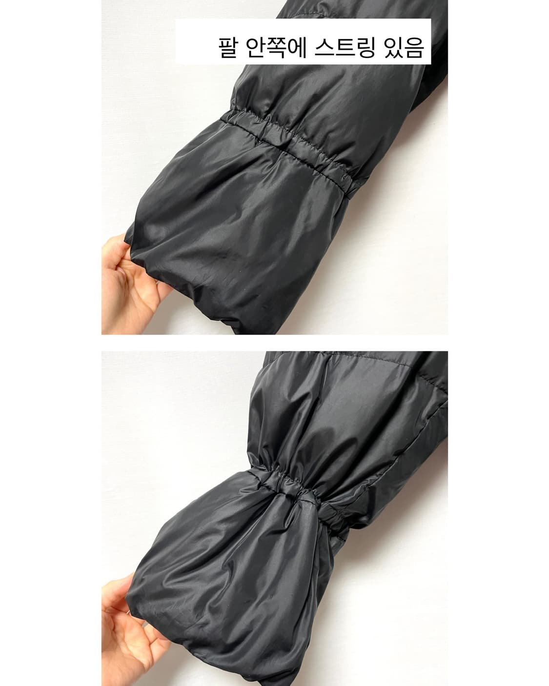 SYSTEM 시스템 여성 오버핏 하이넥 셔링 구스다운 숏패딩 _ 블랙 상품이미지4