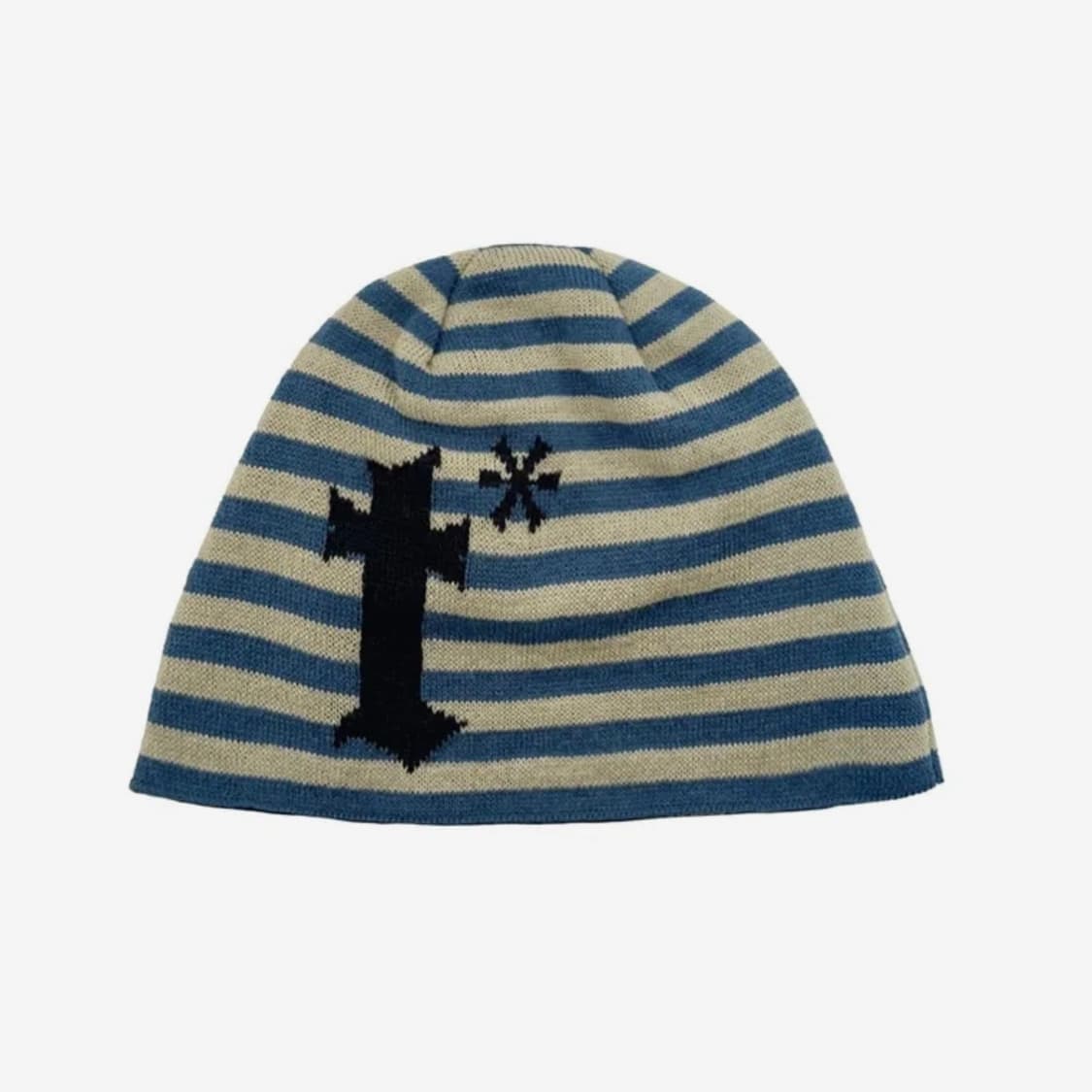 (새상품) 탄산마그네슘 자카드 스트라이프 비니 블루 상품이미지2