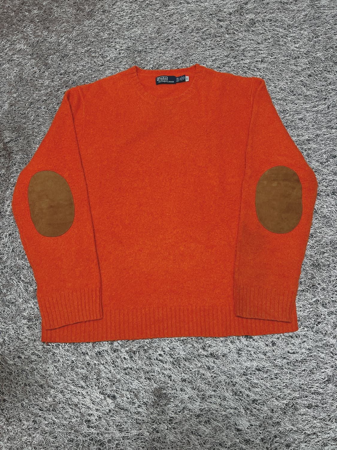 Polo) 폴로 랄프로렌 엘보우패치 캐시미어 울 니트 오렌지 상품이미지1