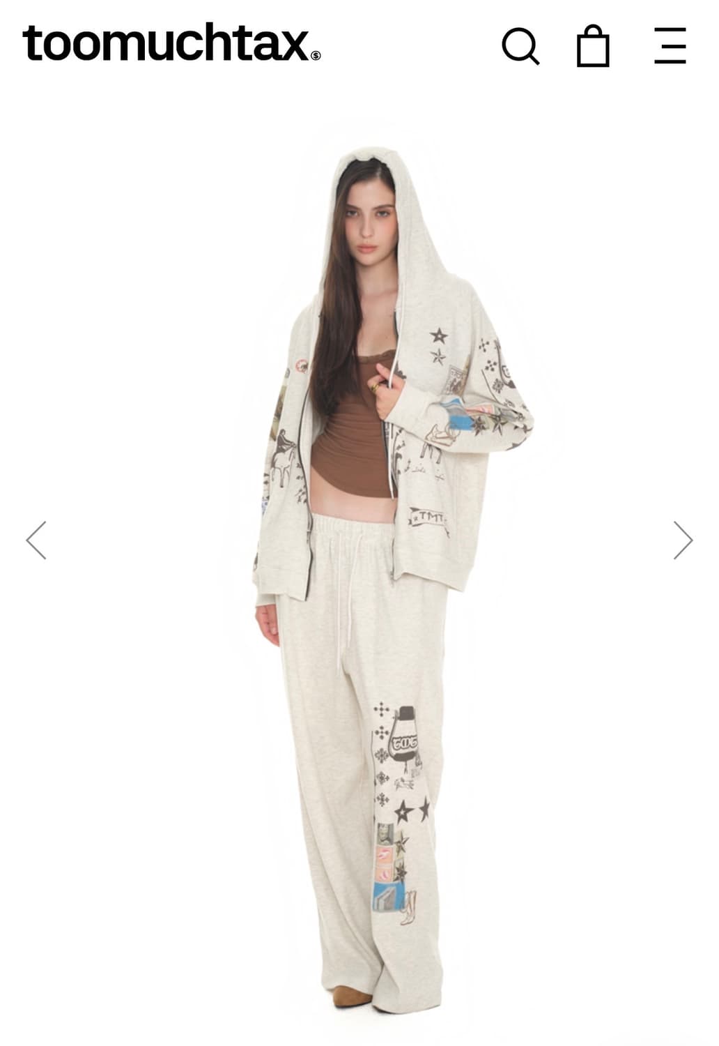 투머치택스 셋업 후드집업 팬츠 상품이미지1