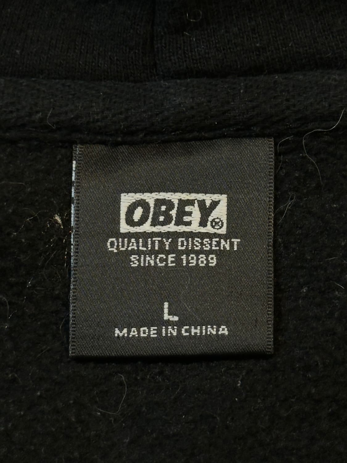매장판) 오베이 OBEY 백로고 후드집업 블랙 상품이미지5