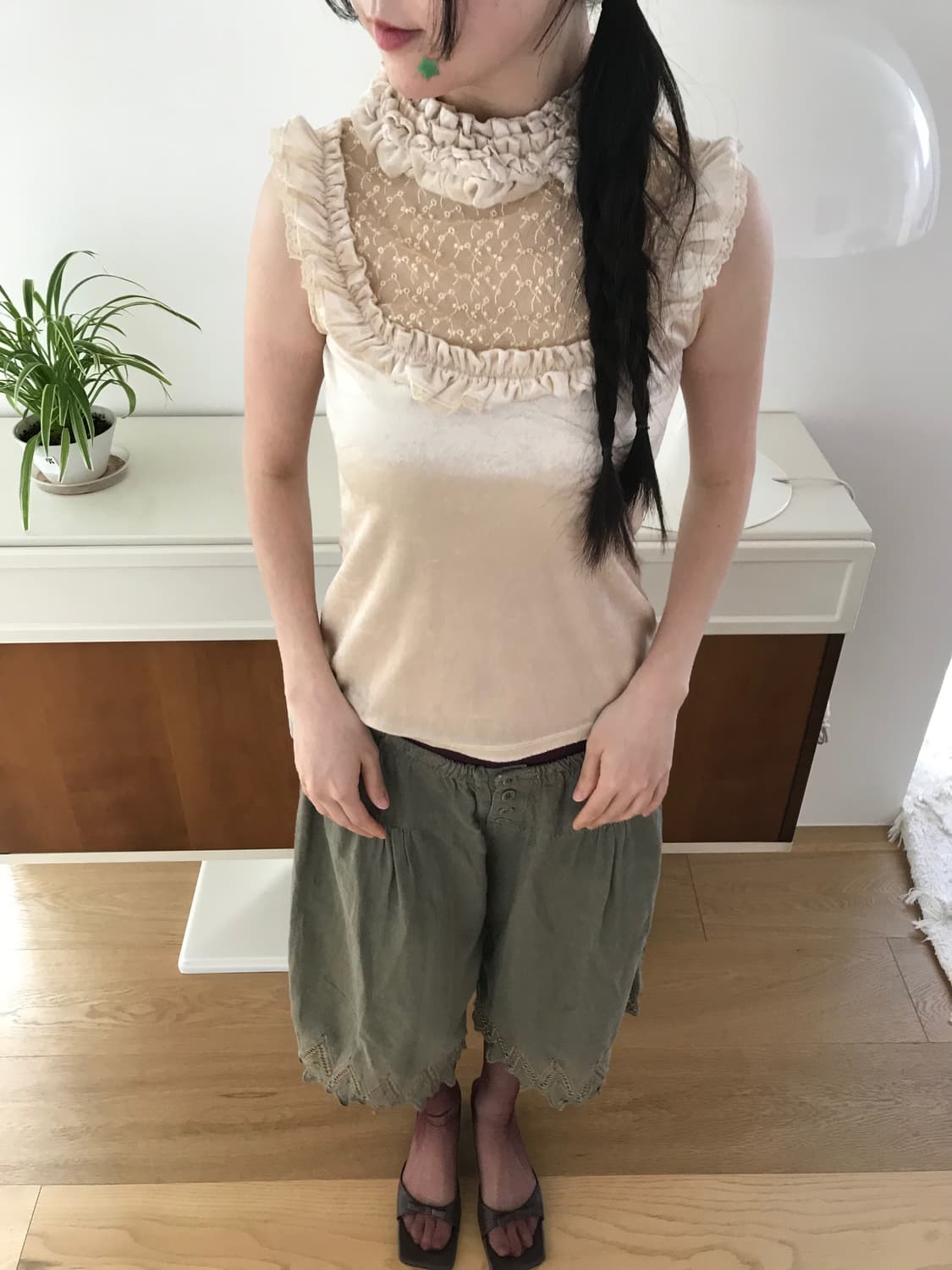 vintage lace button pants 상품이미지5