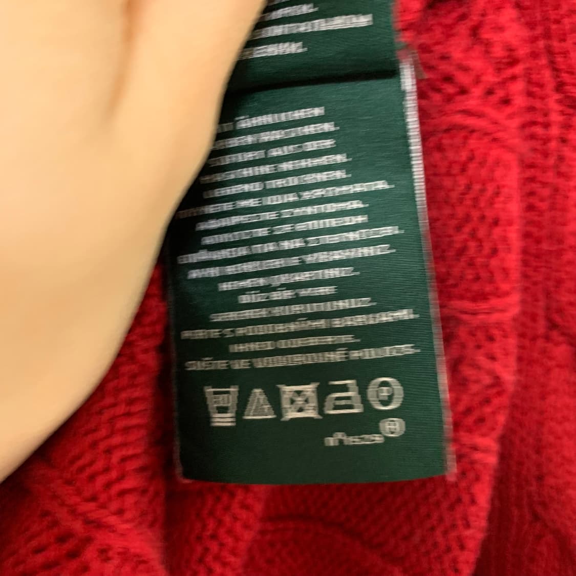 로렌 랄프로렌 케이블 버튼 니트 스웨터 레드 빈티지 XL 상품이미지5