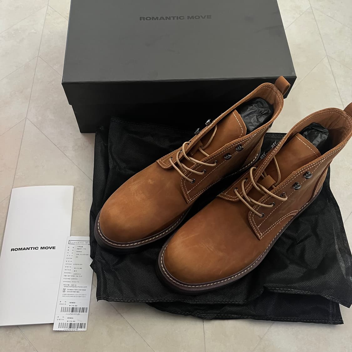 새상품(280) 로맨틱무브 레일로드 워커 오일 빈티지 탄 상품이미지2