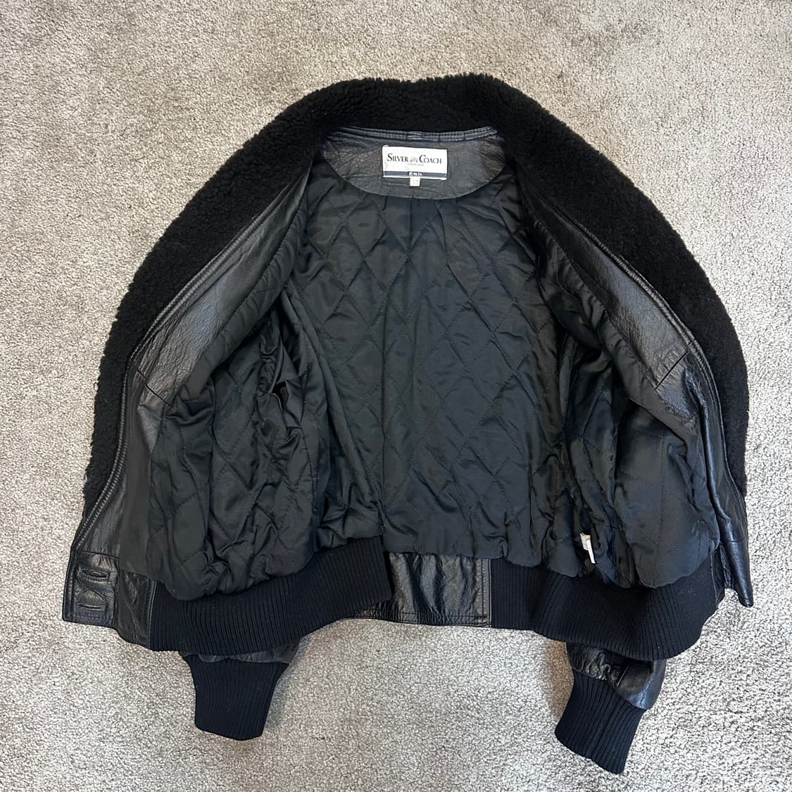 80s 퍼카라 크롭 소가죽 봄버 자켓66 상품이미지3