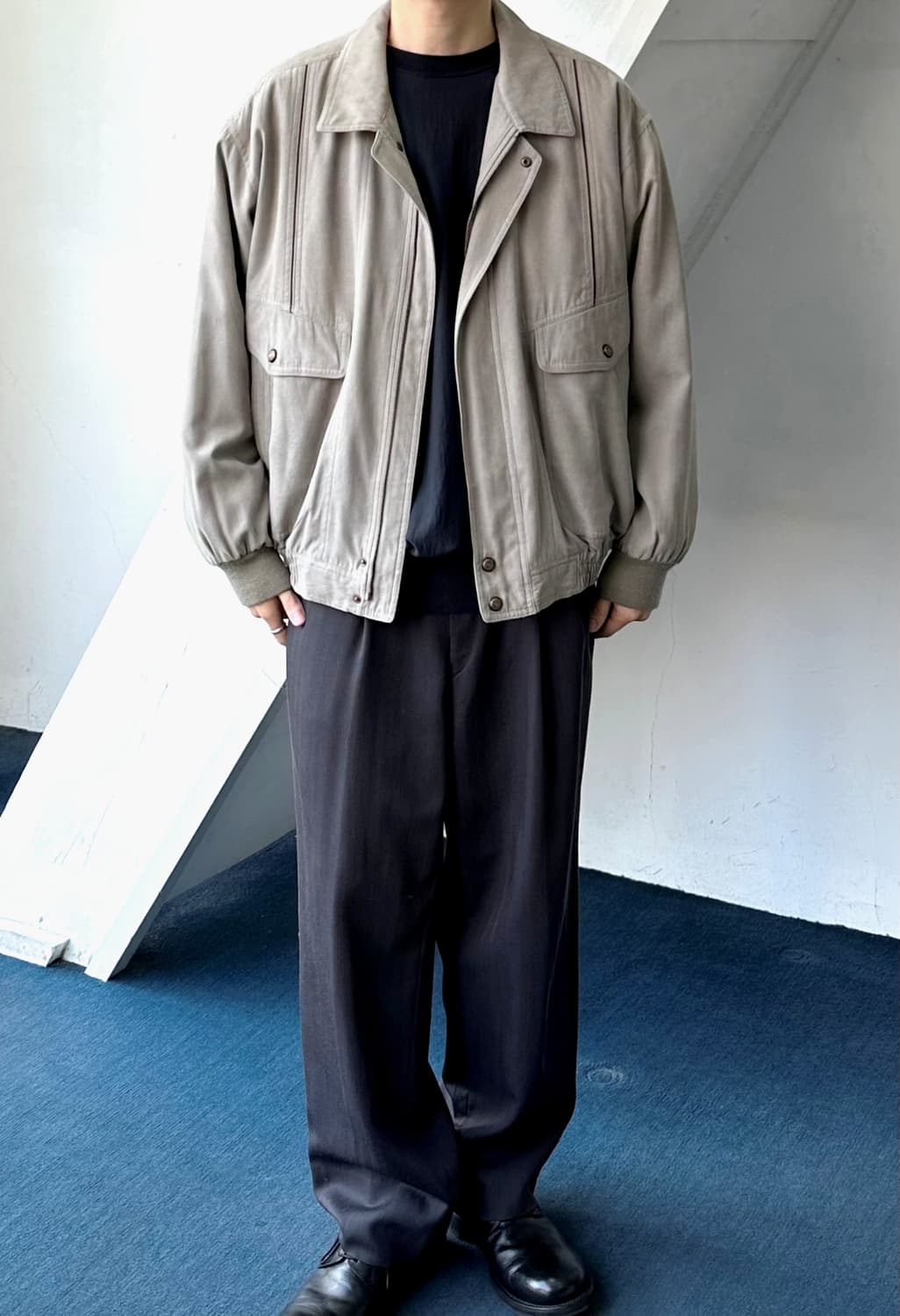 Soft fabric design blouson jacket 상품이미지7