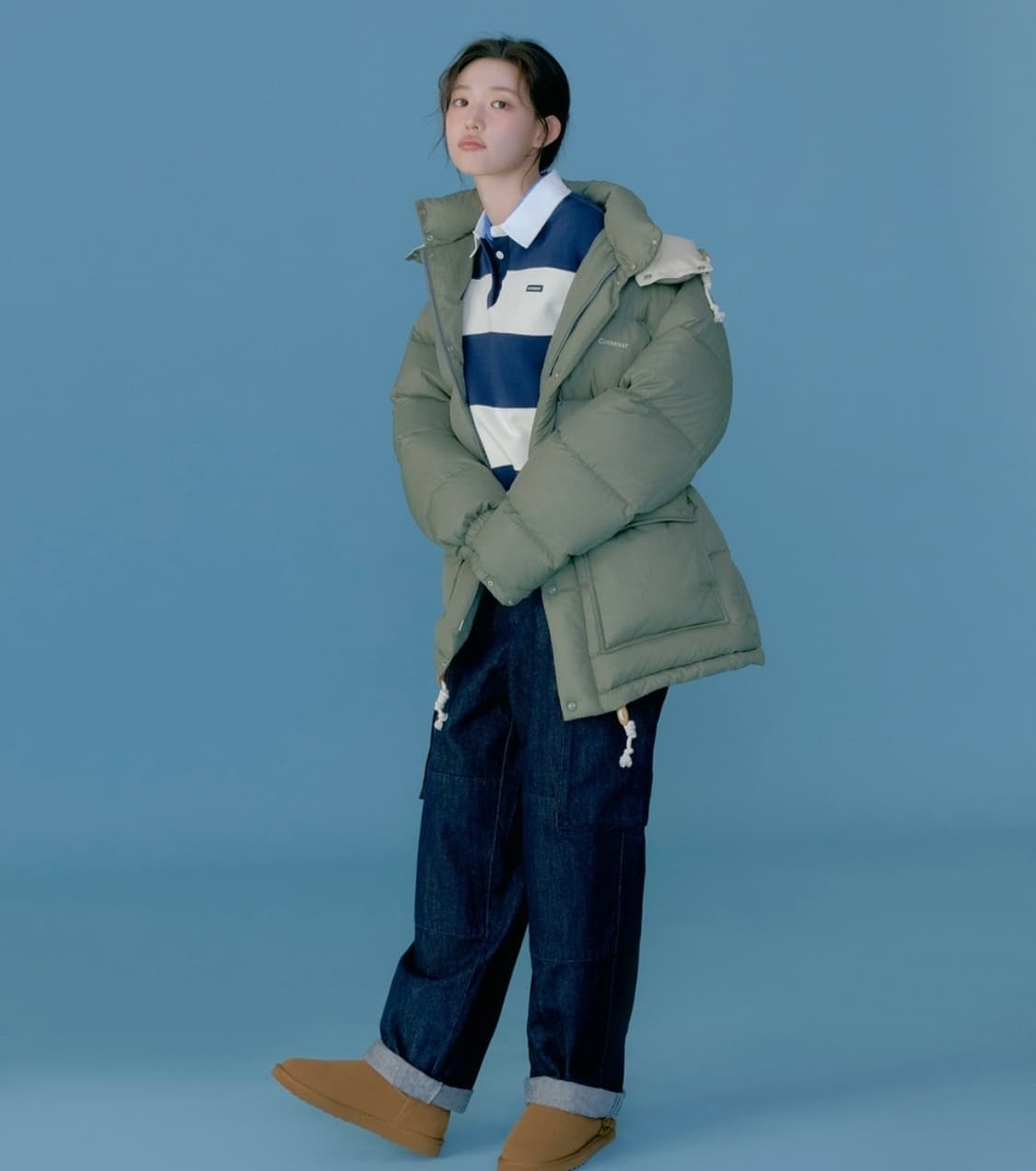 커버낫 디태처블 후드 미드 다운 자켓 상품이미지4