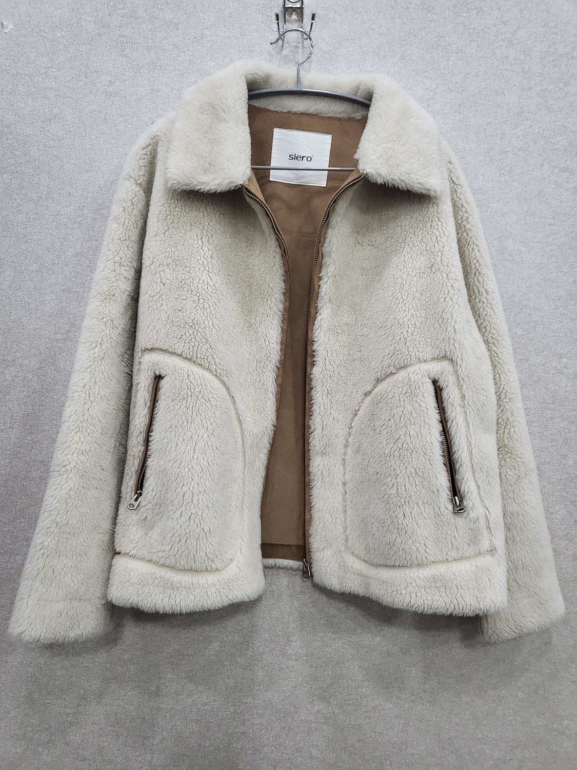 시에로(siero) 아이보리 무스탕 자켓 상품이미지1