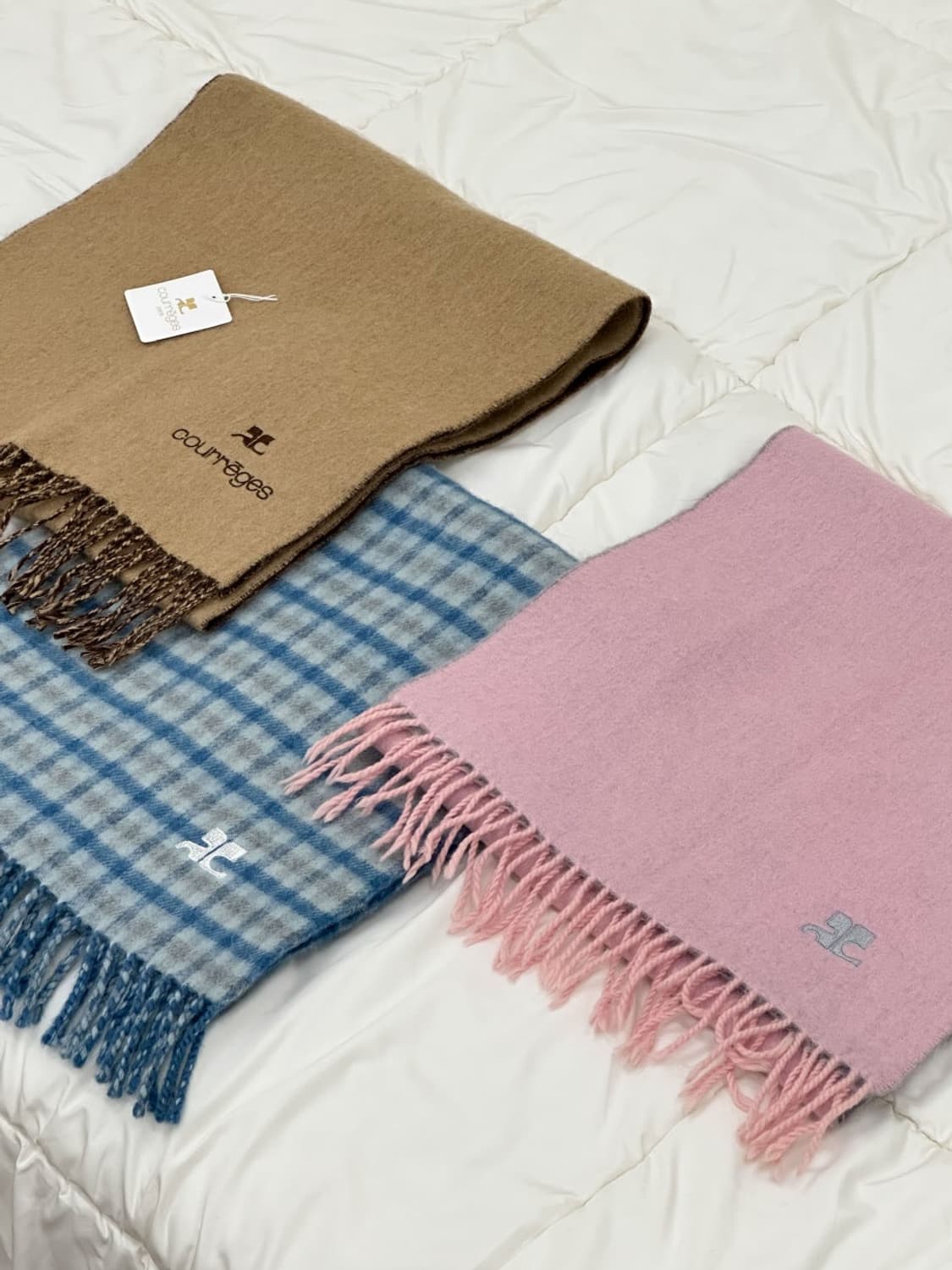 courreges / 꾸레쥬 블루 체크 울 머플러  상품이미지7