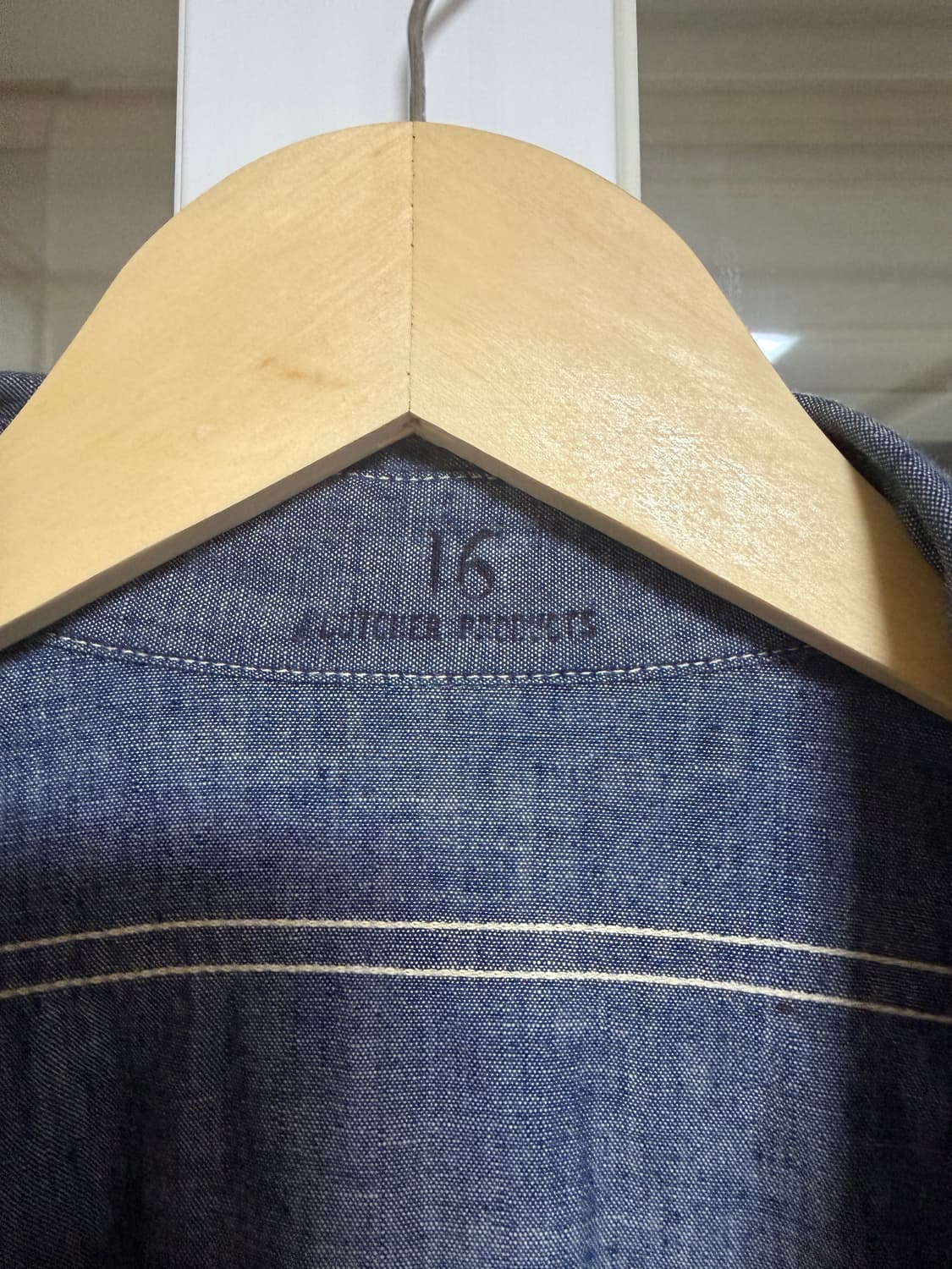 엣라코 타임원클로딩 샴브레이 셔츠 16 사이즈 상품이미지3