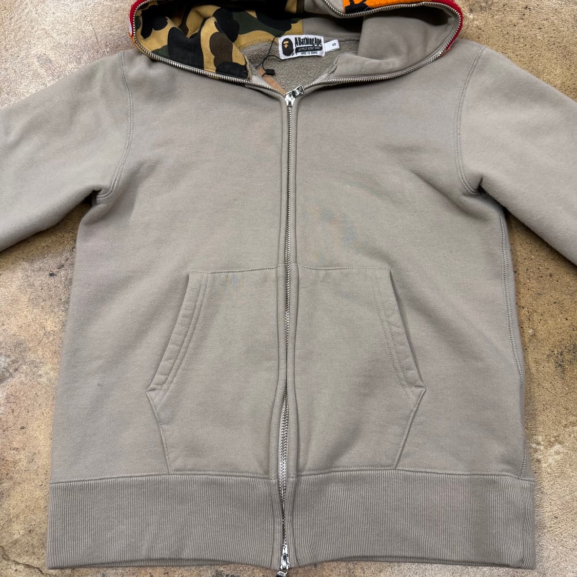 베이프 타이거 호랑이 그레이 카모 풀 후드집업 상품이미지3