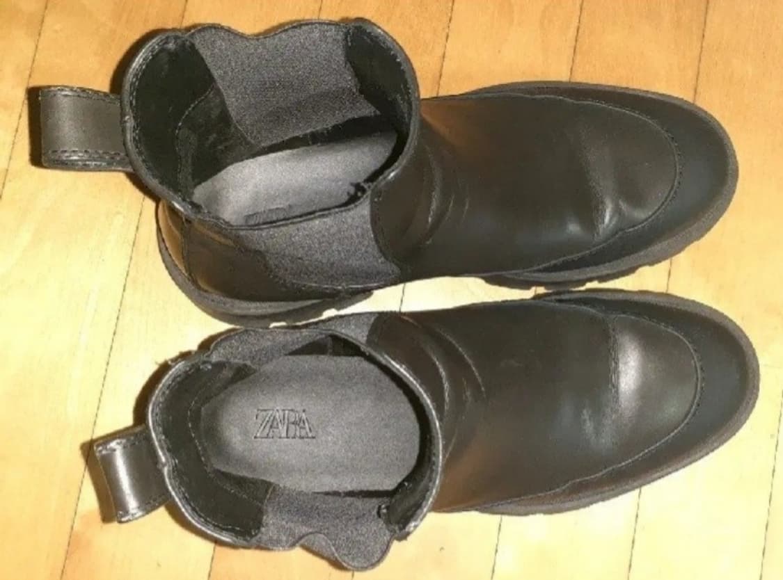 자라 ZARA 첼시부츠 블랙 레더 워커 43 275 상품이미지4