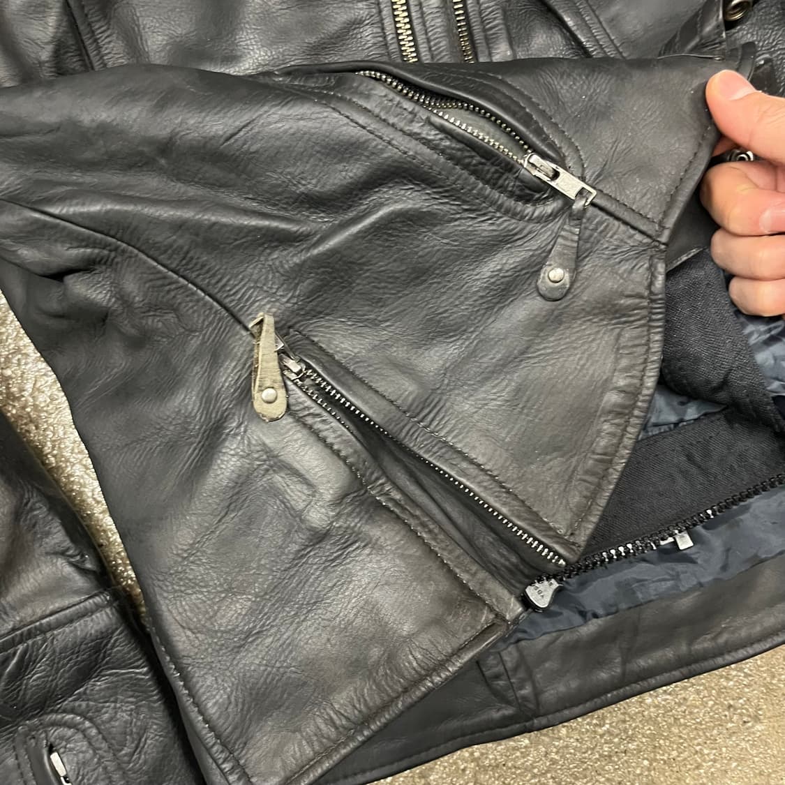 Cafe racer 가죽 라이더 자켓 (100) 상품이미지4