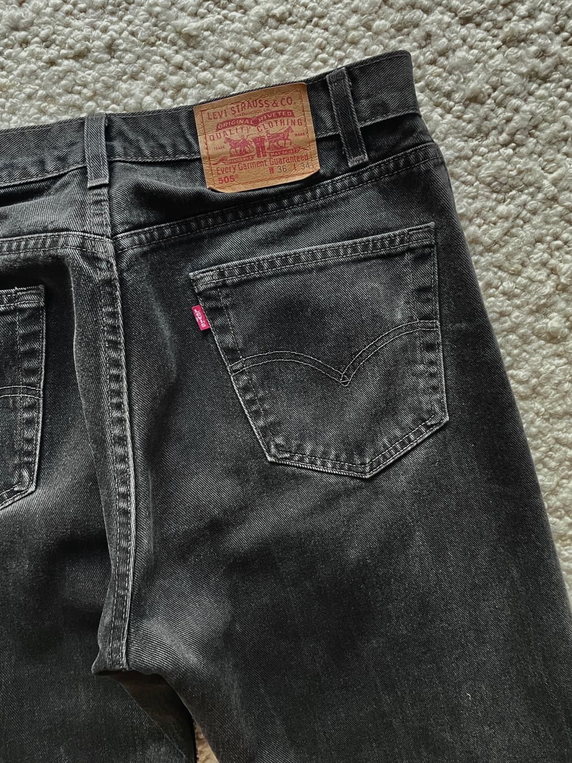 90s USA 리바이스 505 블랙 빈티지 데님 36 상품이미지4