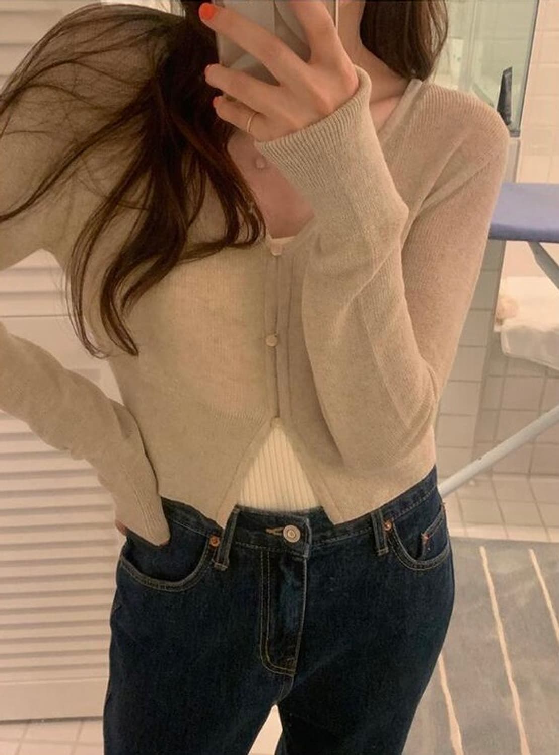 미뉴에트제작 린넨가디건 베이지 상품이미지5