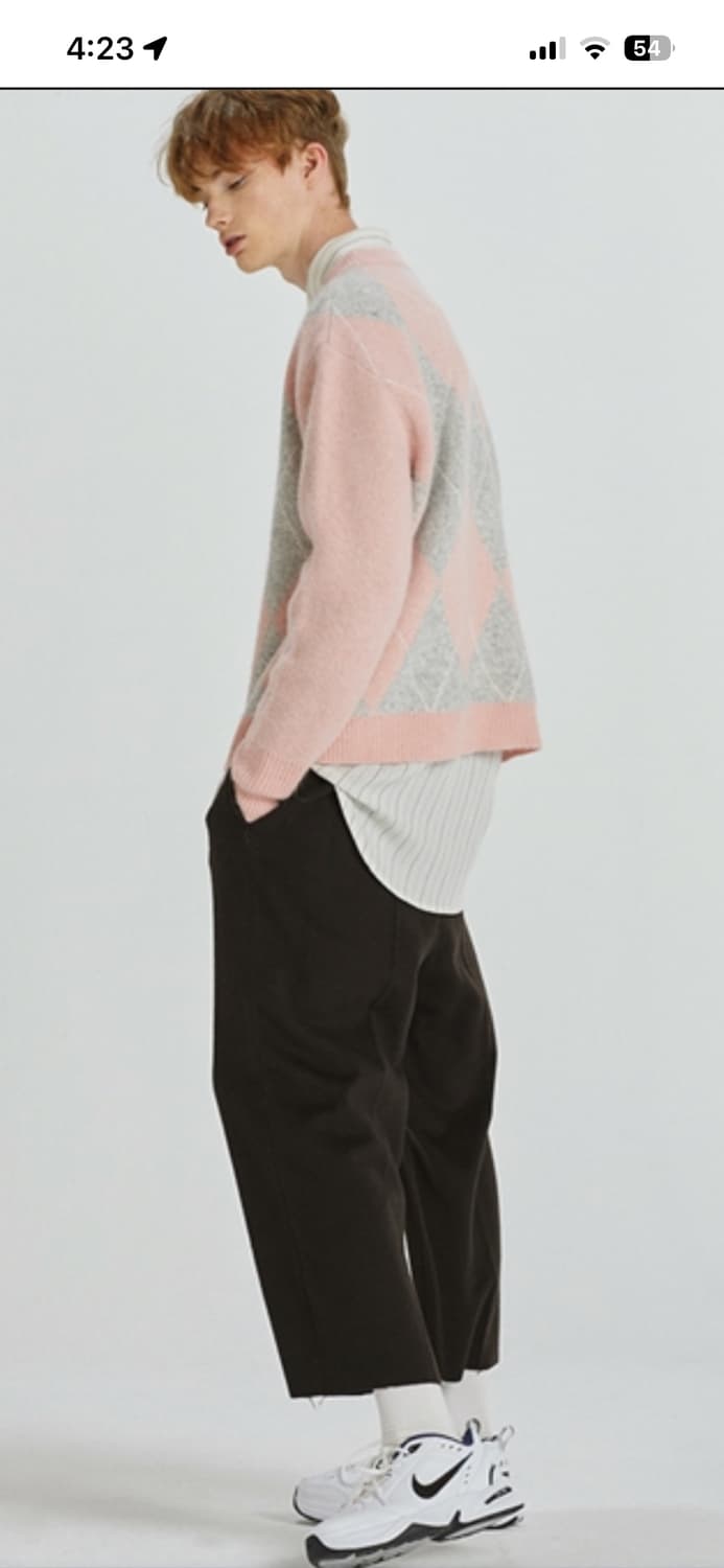 알렌느 앙고라 아가일니트 판매합니다 상품이미지1