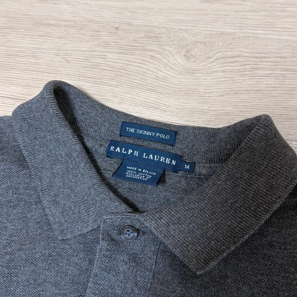 폴로 랄프로렌 스키니 카라 반팔티 그레이 M 상품이미지3