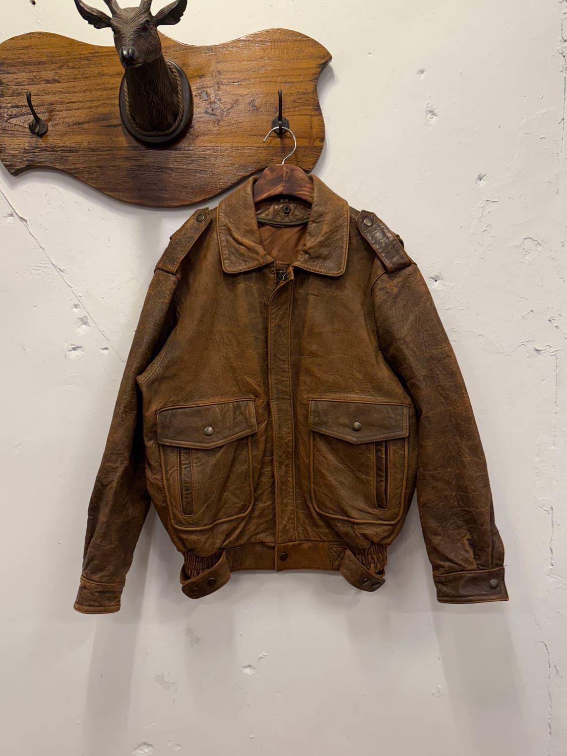 M) Vintage Sheepskin Leather A-2 Flight 상품이미지1