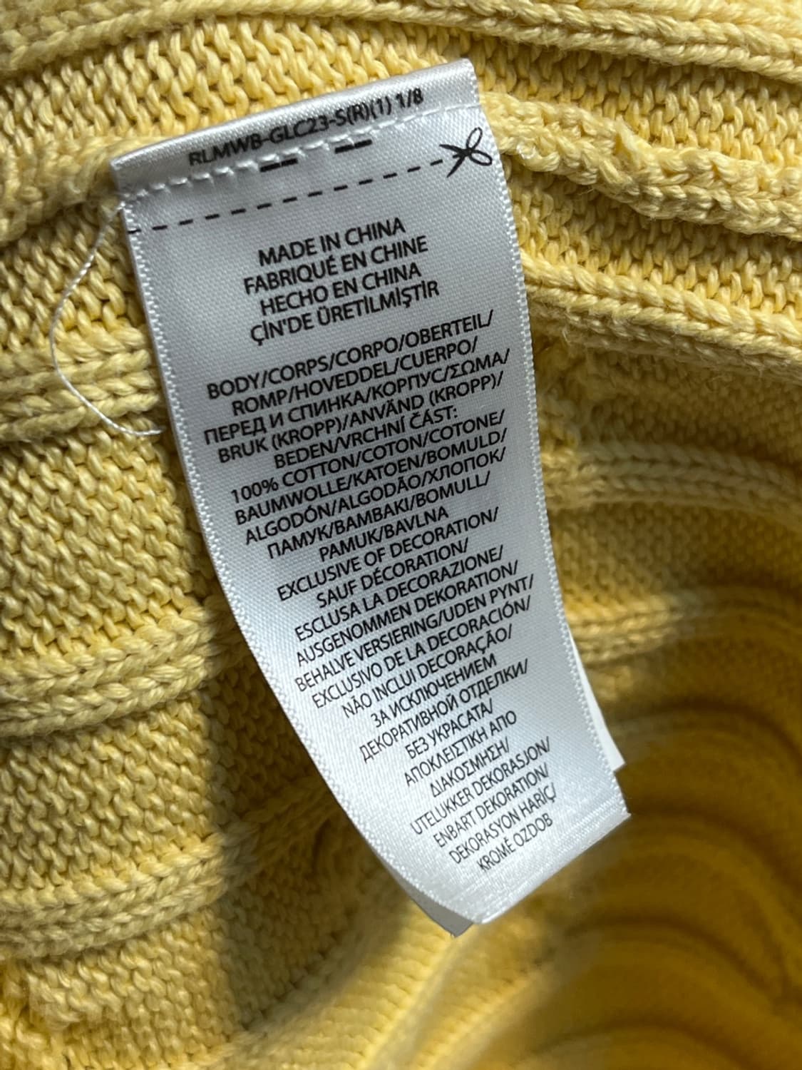 폴로 랄프 로렌 옐로우 케이블 브이넥 스웨터 상품이미지6