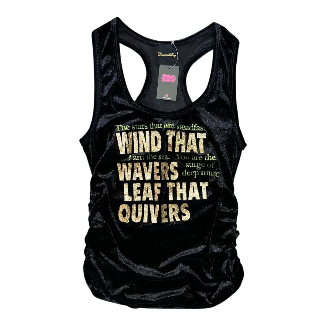 레터링 셔링 벨벳 나시 갸루y2k펑크 상품이미지1