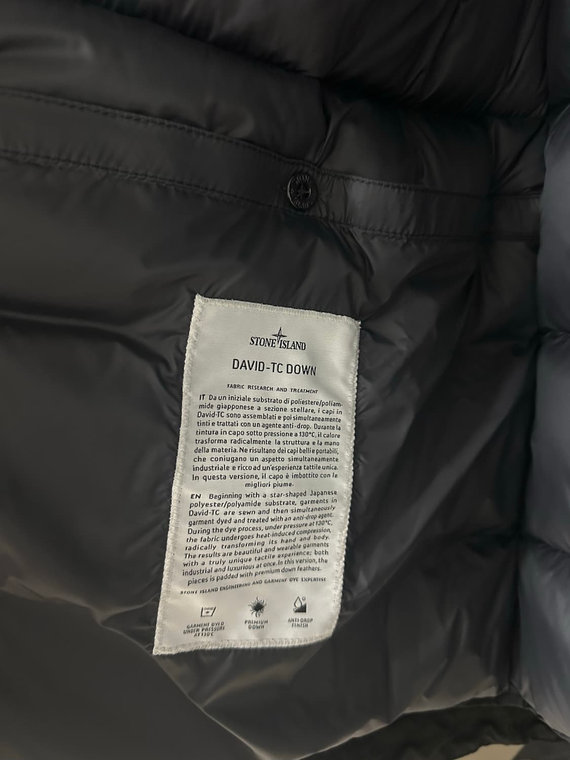 스톤 아일랜드 다비드 TC 롱 다운(블랙)  XL사이즈 판매 상품이미지7