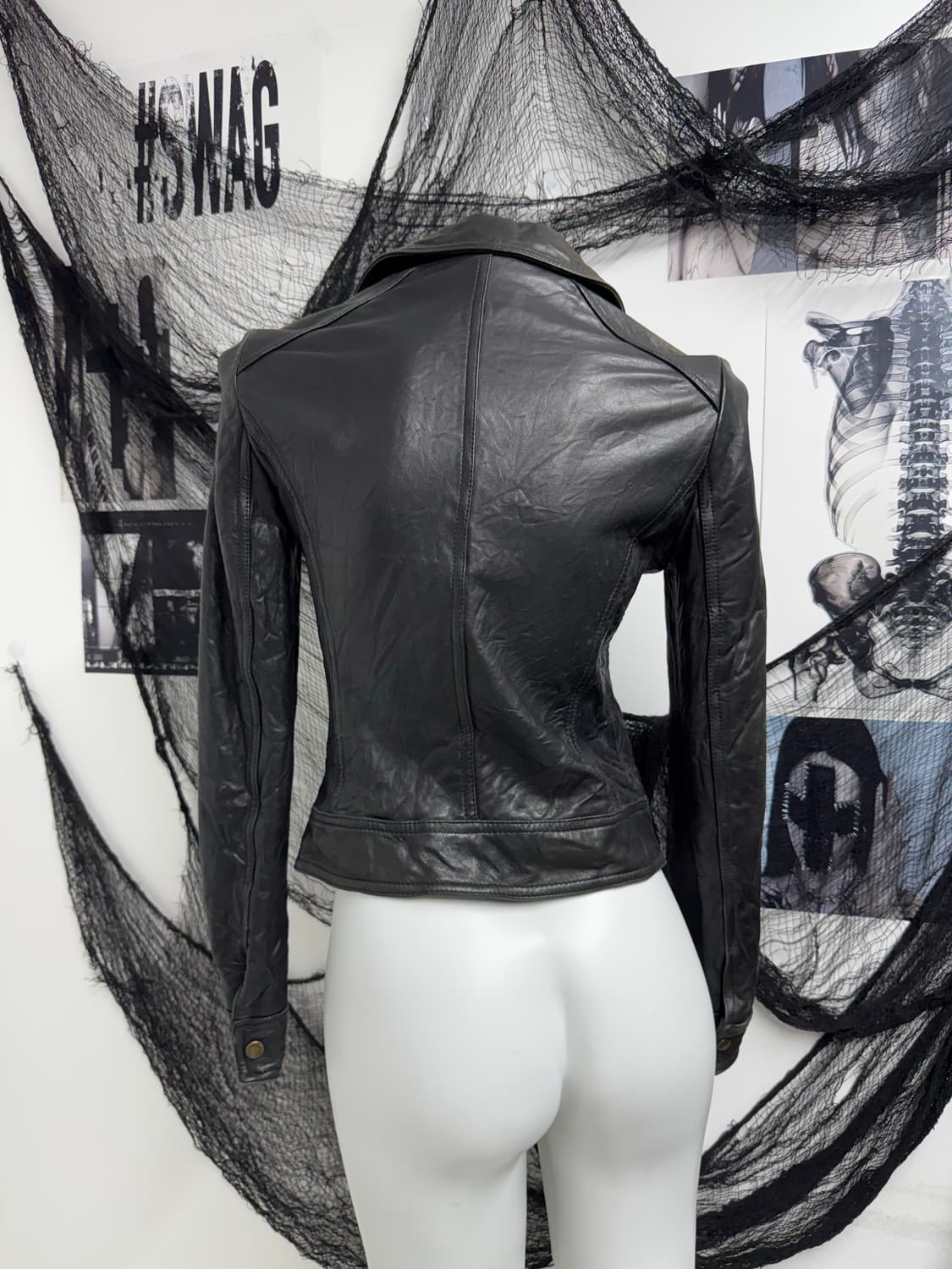 Button detailed leather jacket 상품이미지3