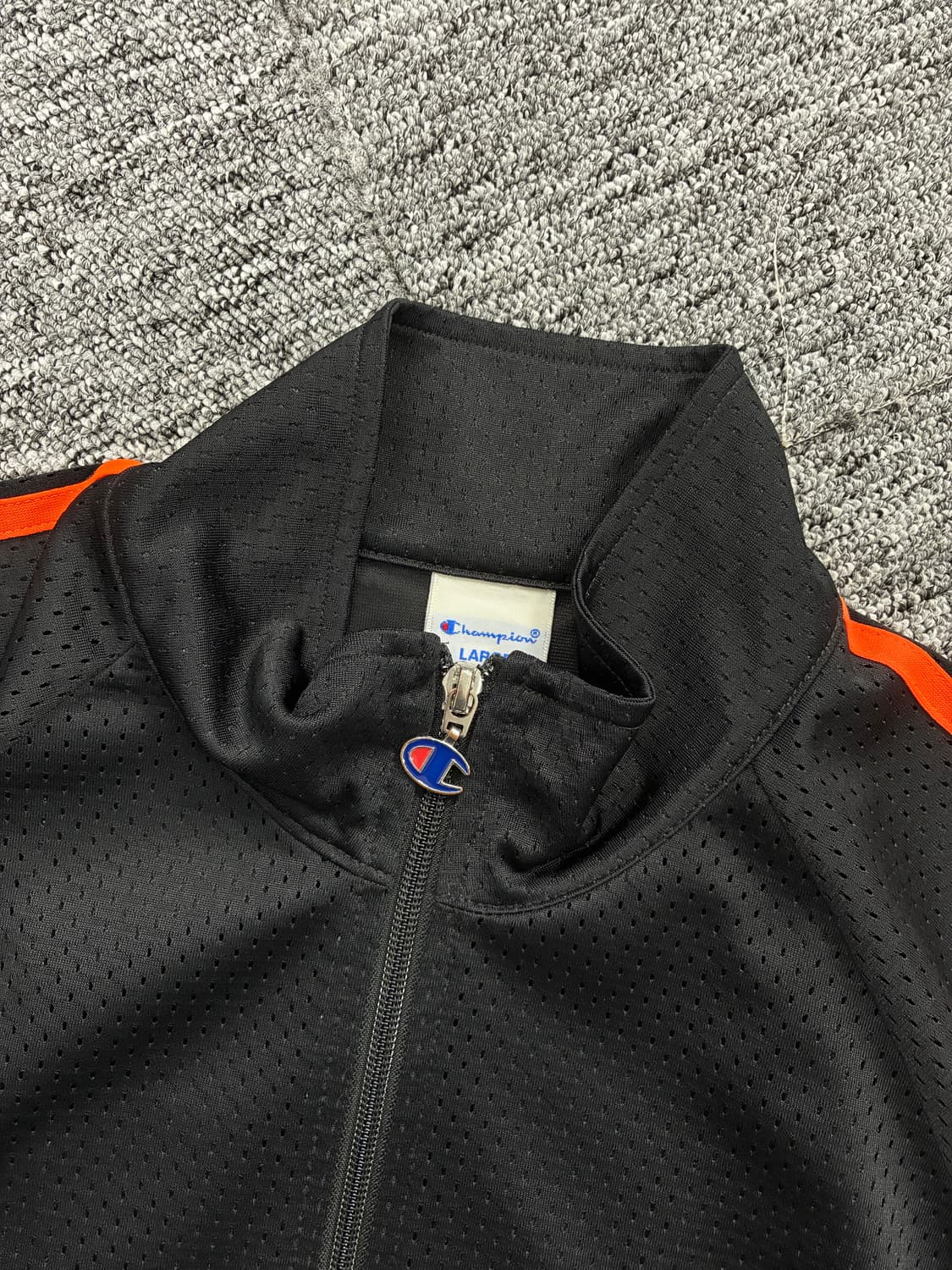 챔피온 제펜 오렌지 블랙 트랙탑 져지 L 상품이미지6