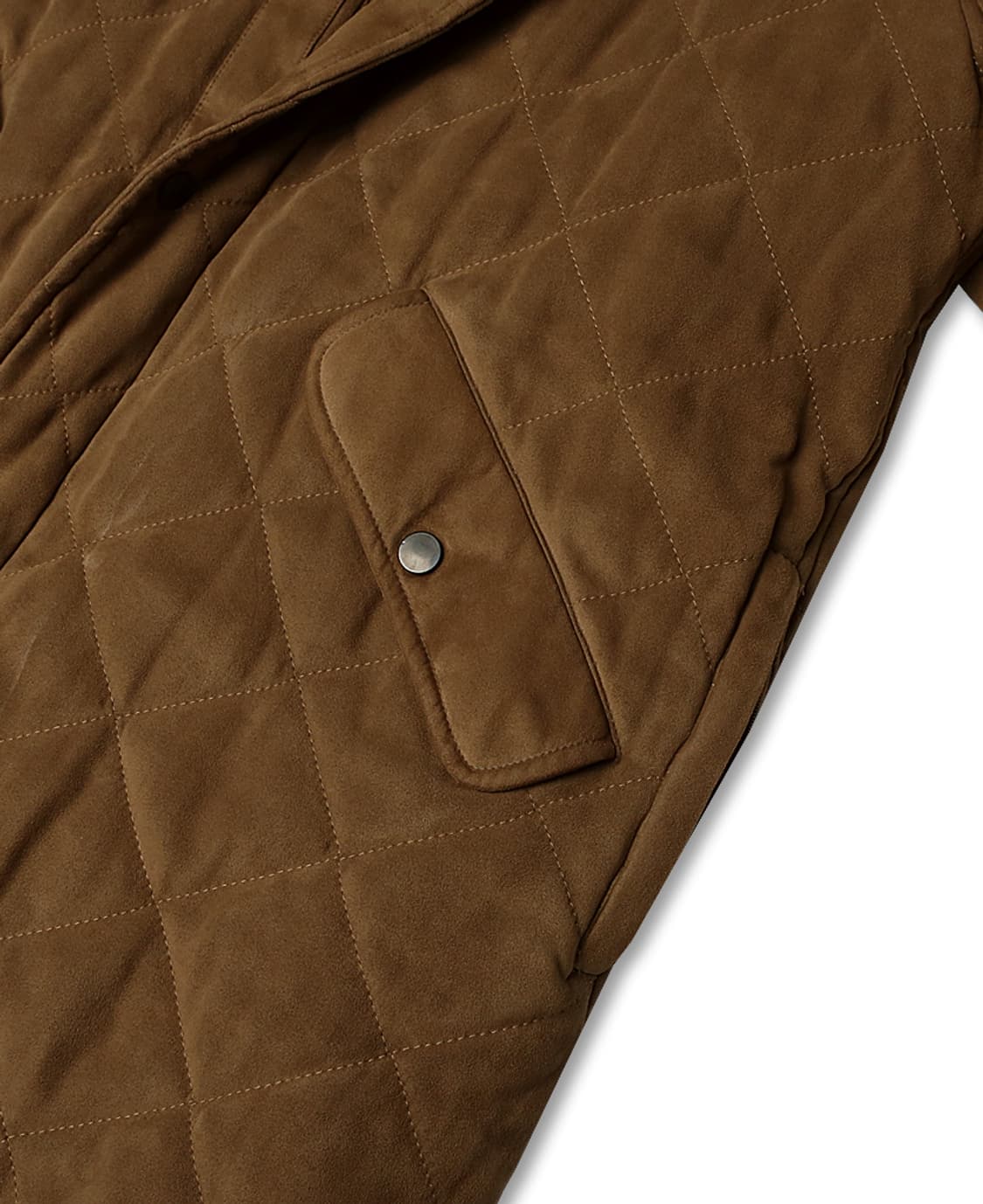 꼬르넬리아니 [Corneliani] 카멜 스웨이드 퀼팅 하프 코트 자켓 상품이미지4