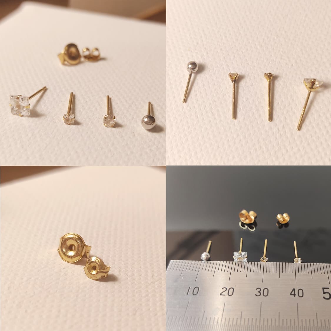 14K 금귀걸이 일괄, 한짝씩, 체인 연결 귀걸이, 피어싱 상품이미지3