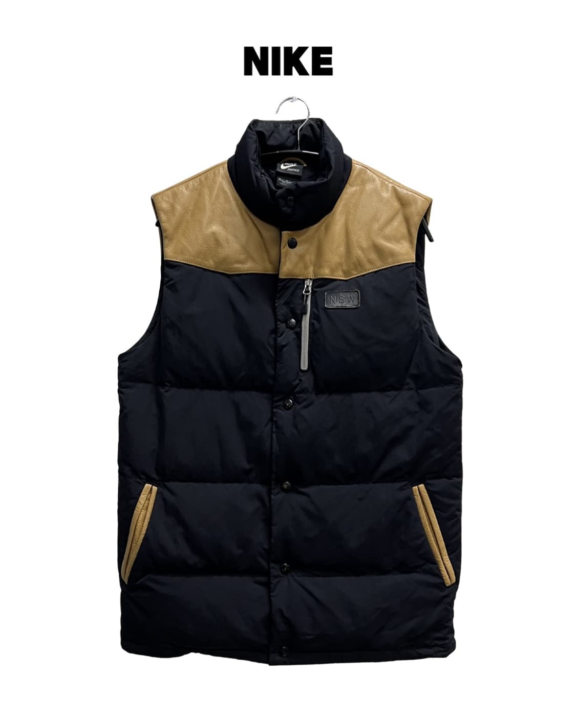 (S) 나이키 올드스쿨 NSW 구스다운 레더 조끼 패딩 베스트 상품이미지1