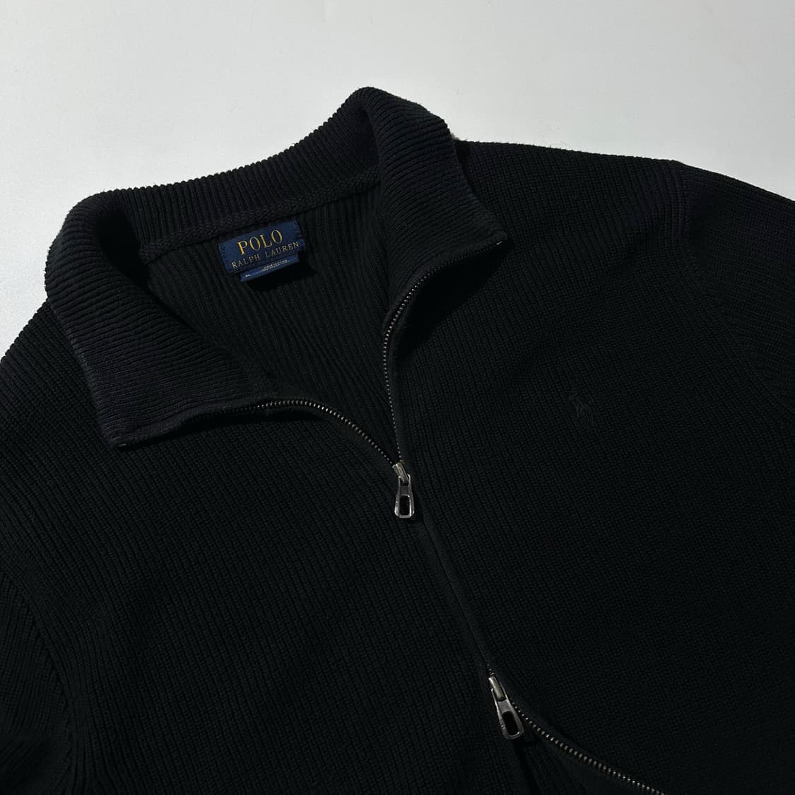 폴로 랄프로렌 투웨이 니트 집업 블랙 상품이미지4
