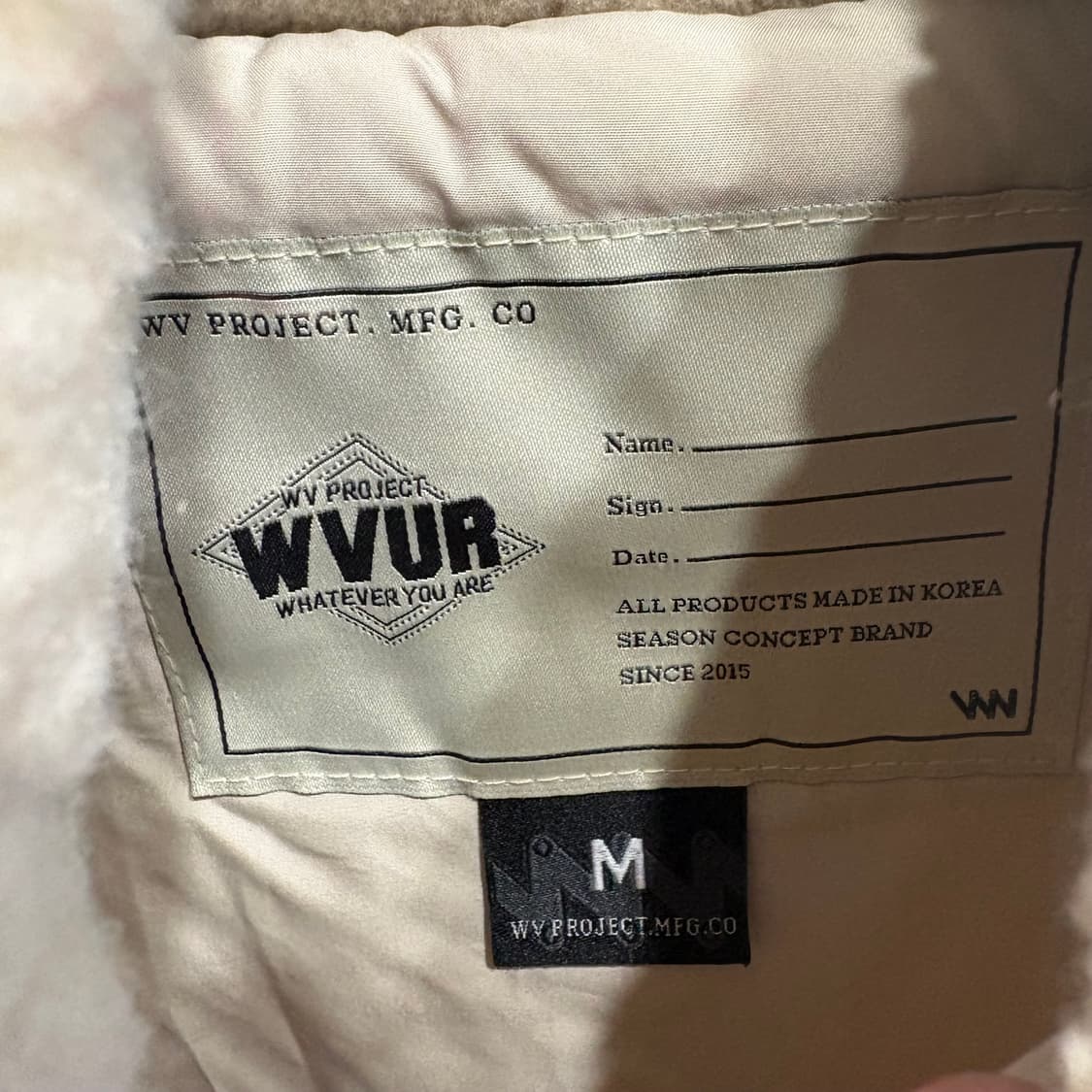 WVUR 뽀글이 후드 집업 M 아이보리 상품이미지5