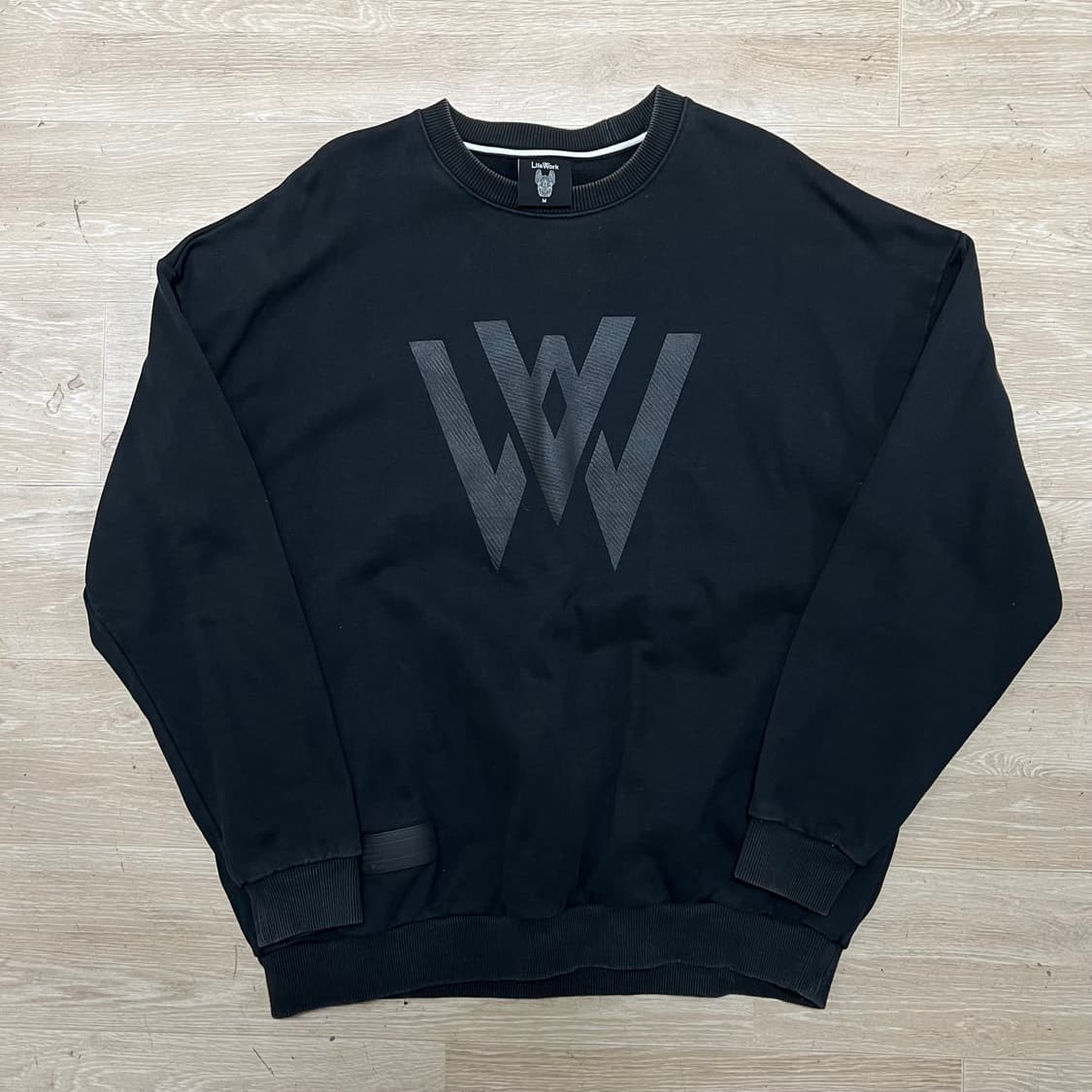 라이프워크 빅로고 프린팅 맨투맨 크루넥 티셔츠 [블랙] M/95 상품이미지1
