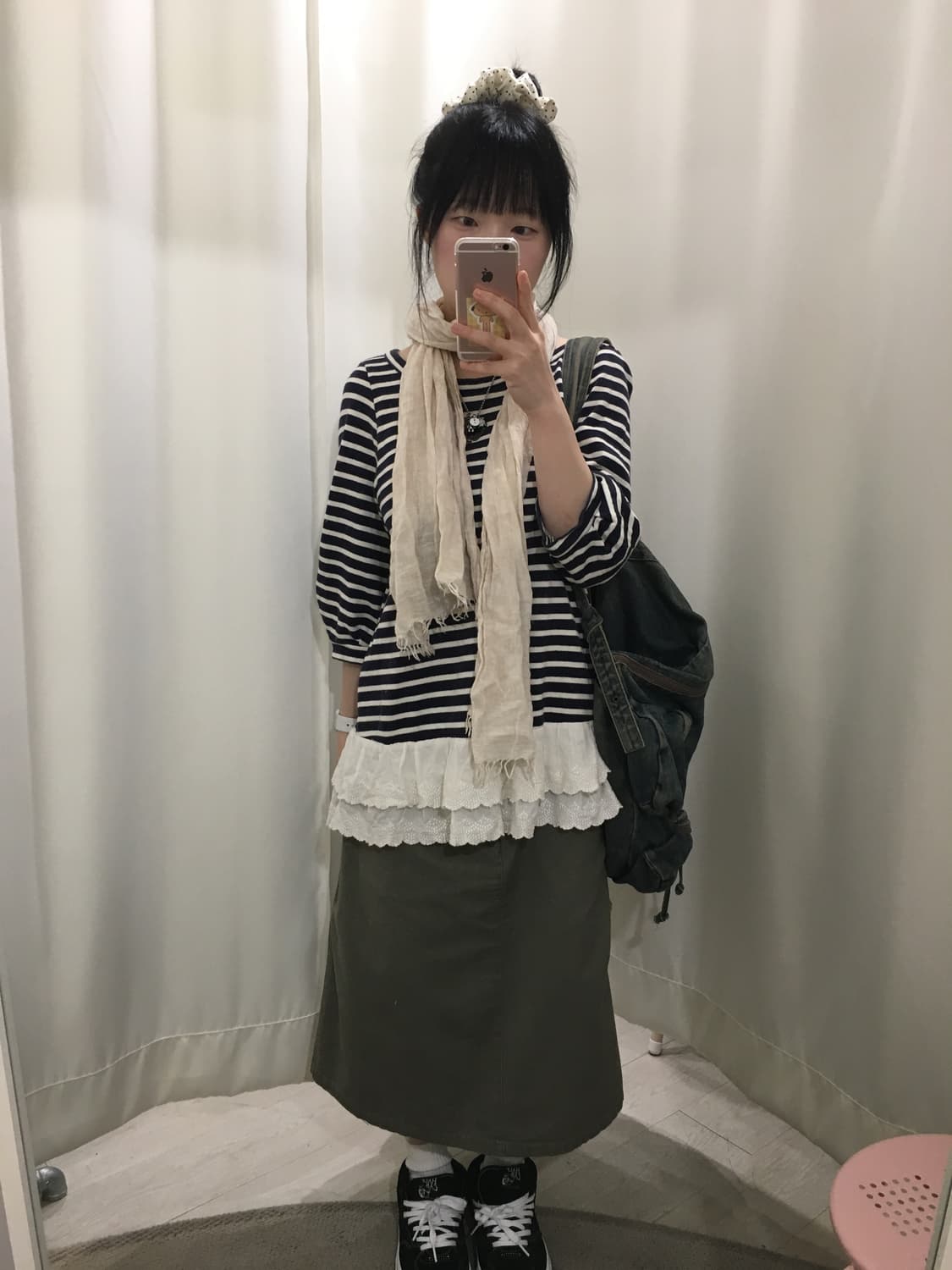 stripe lace top 상품이미지1