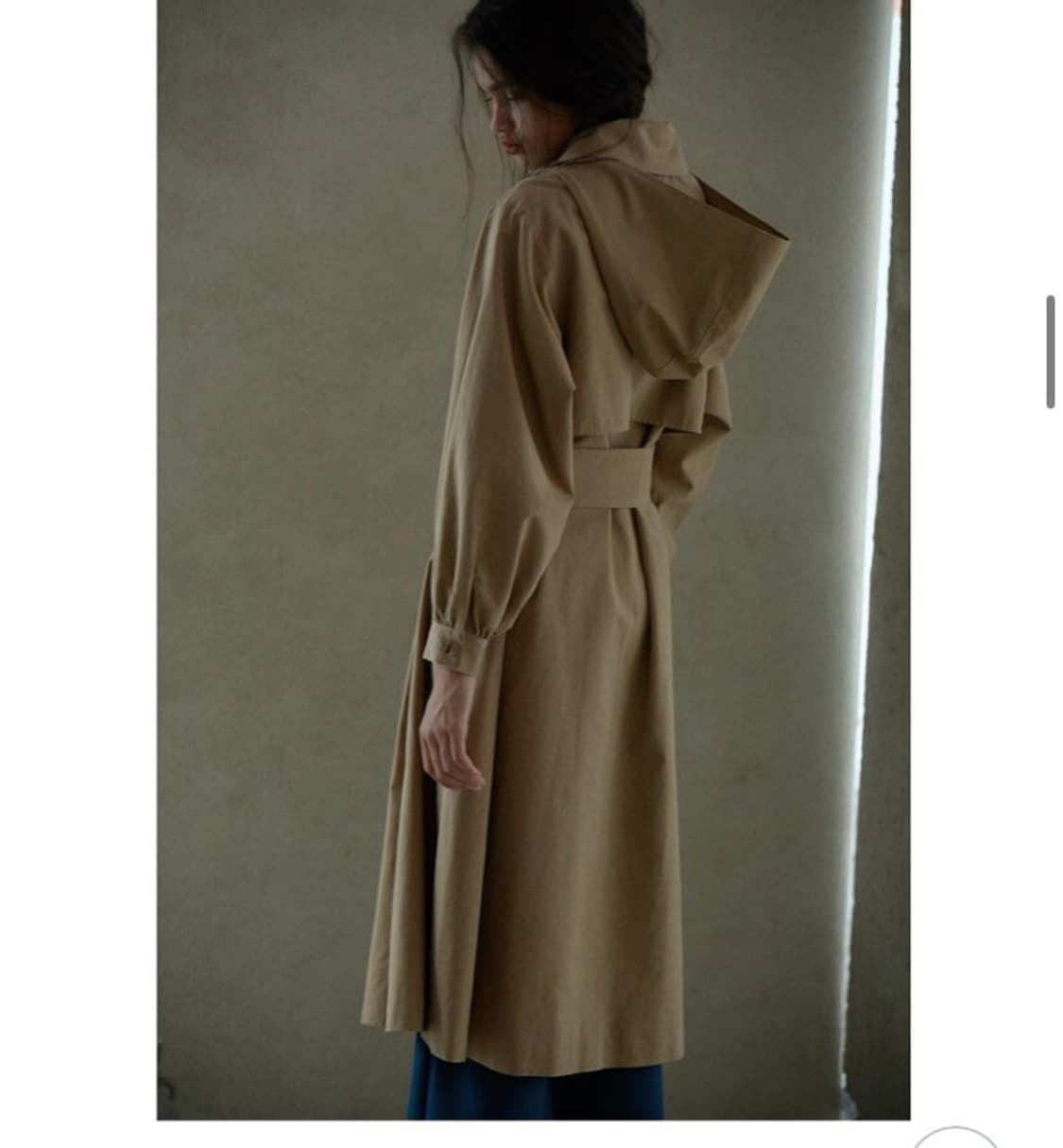 Akro 셔링 후그 트렌치 카멜 상품이미지4