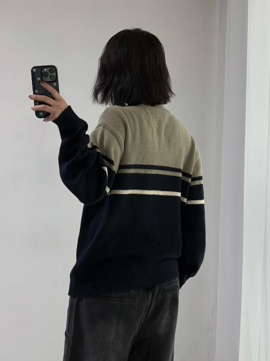 라코스테 카키 네이비 니트 반집업 상품이미지4