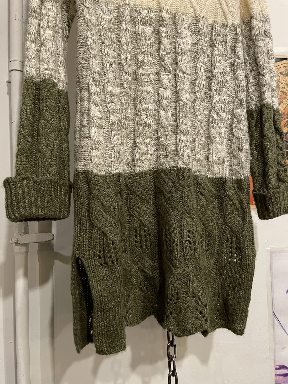 axes femme 엑시즈팜 베이지 카키 말차 롱 니트 모리 상품이미지3