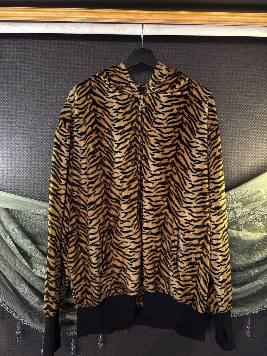 Leopard fur zip-up hood 상품이미지7