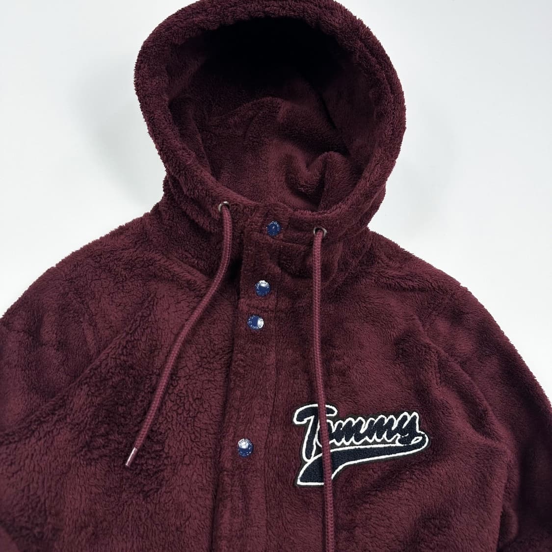 타미힐피거 x 챔피온 버건디 후리스 후디 버튼 자켓 (S 여성추천) 상품이미지3