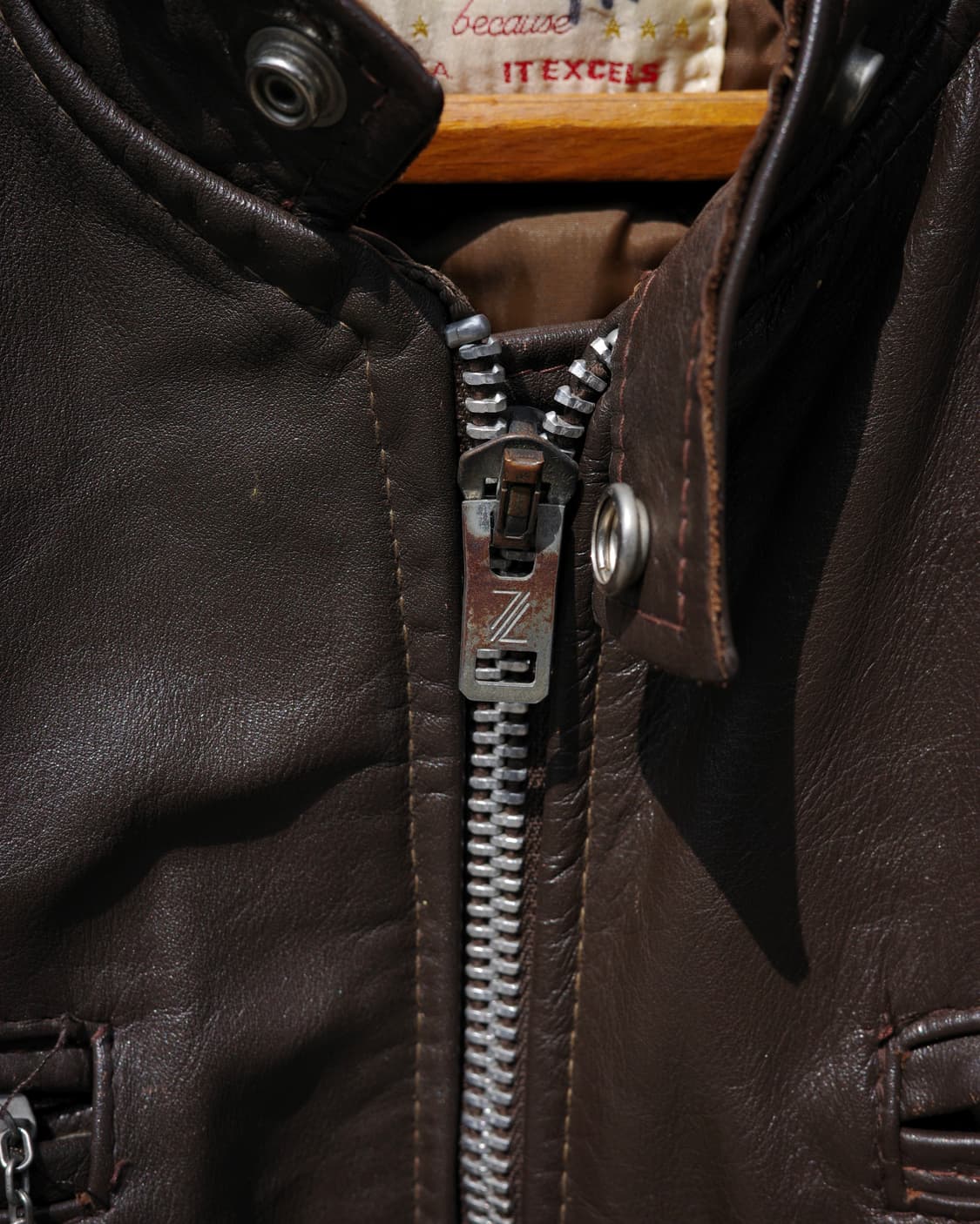 70s Excelled 레더 카페레이서 모터사이클 자켓 상품이미지4