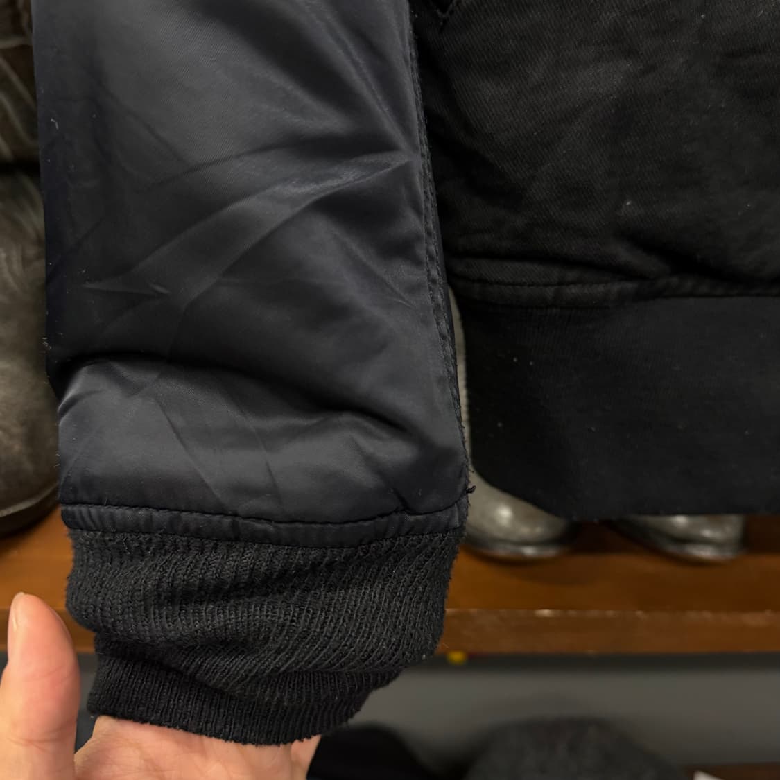 LEE X 알파 인더스트리 스톰 라이더 복각 코튼 봄버 자켓 N240 상품이미지5