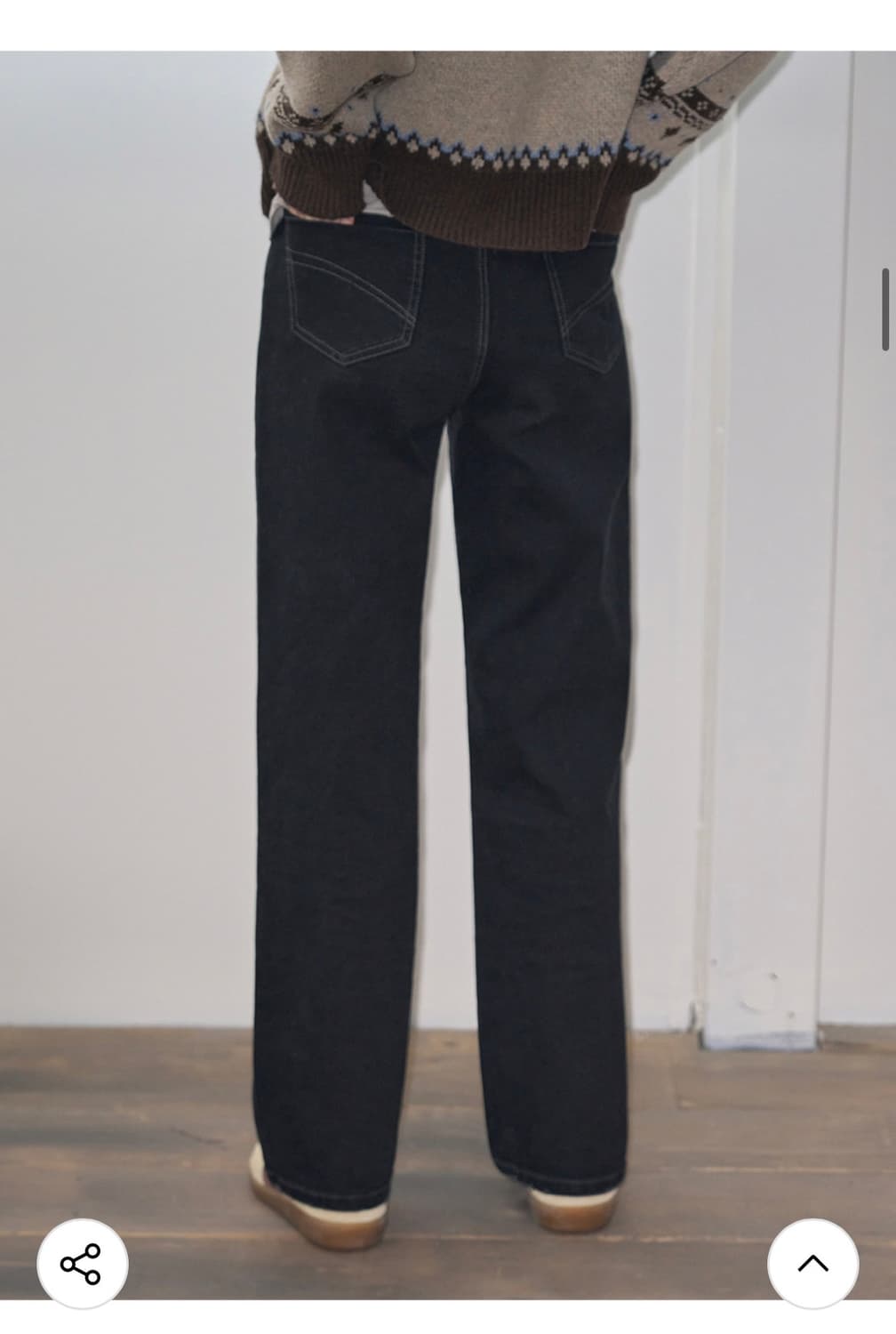 (M) 레더리 포켓 스티치 스트레이트 데님 팬츠 [BLACK] 판매 상품이미지6