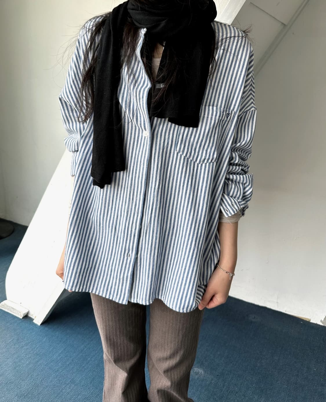 Deisgn stitch cotton loose shirt 상품이미지10