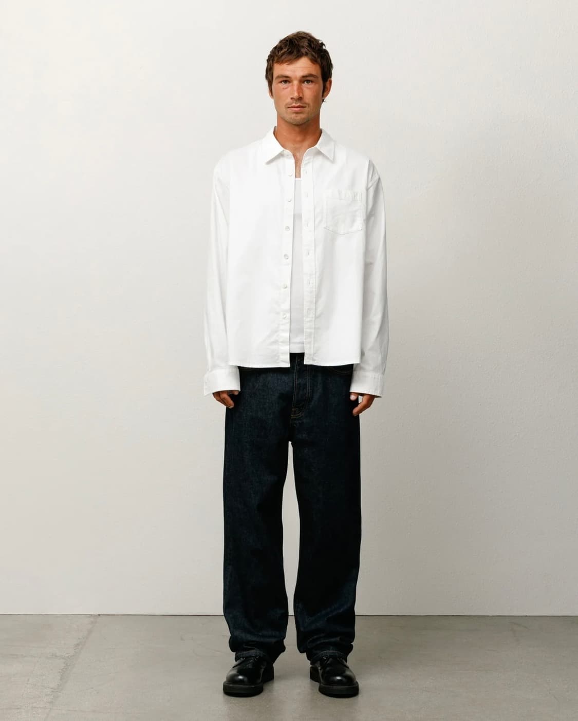 [L] 스투시 옥스포드 셔츠 화이트 상품이미지7