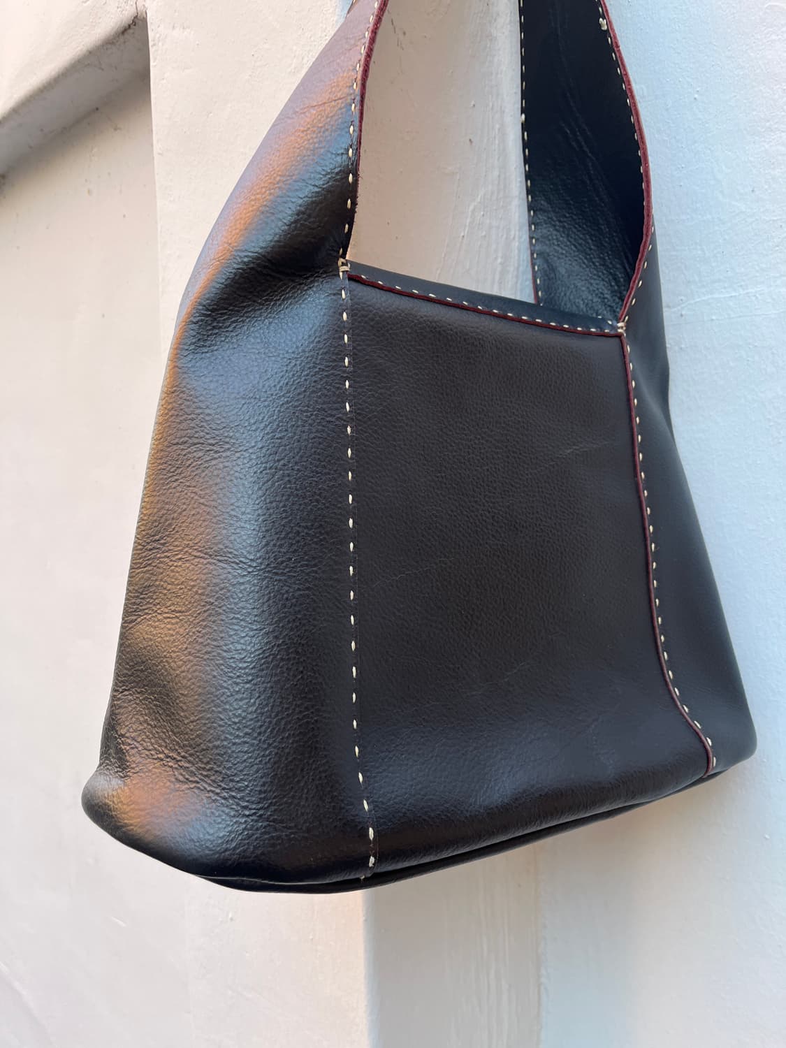 Vintage 리얼레더 빅 숄더백  상품이미지4