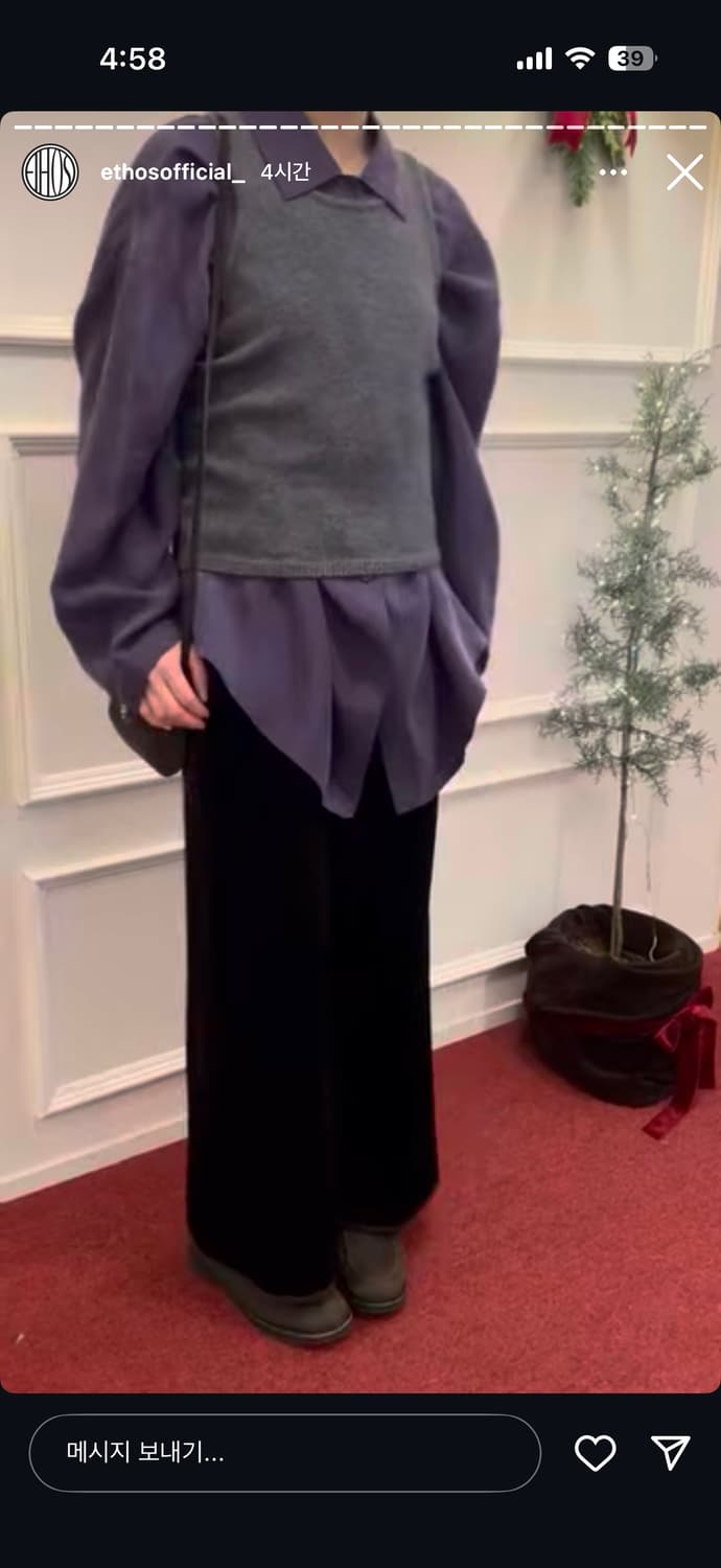 에토스 벨벳 밴딩 스커트 상품이미지2