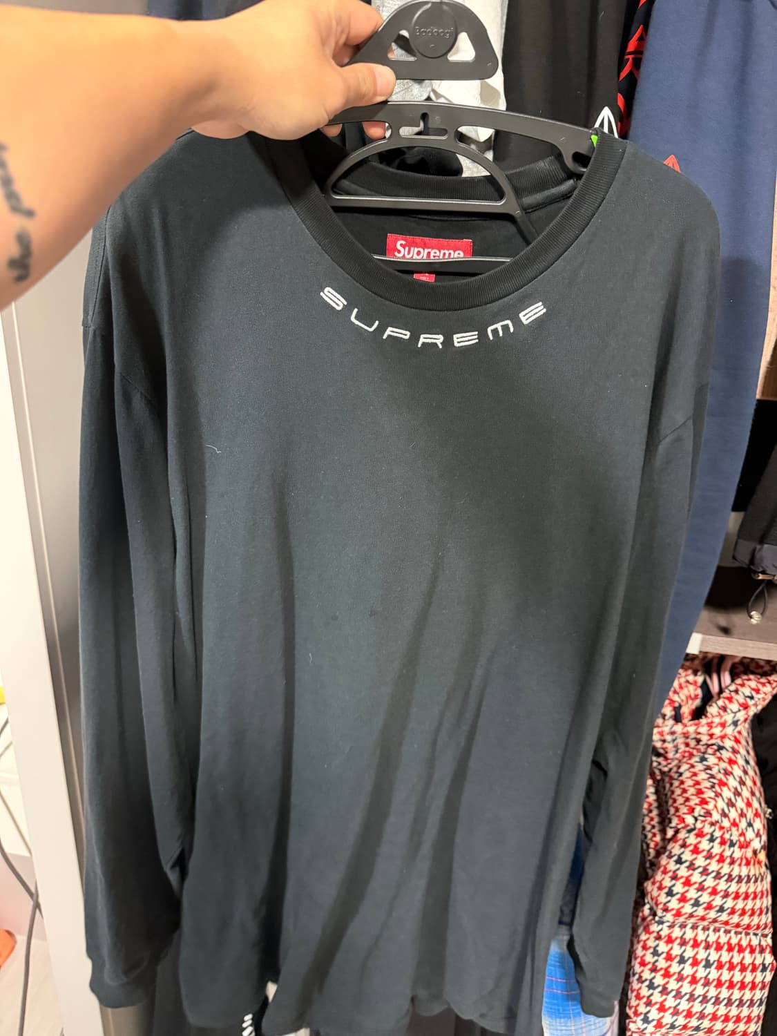 슈프림 카라로고 롱슬리브 XL 상품이미지2