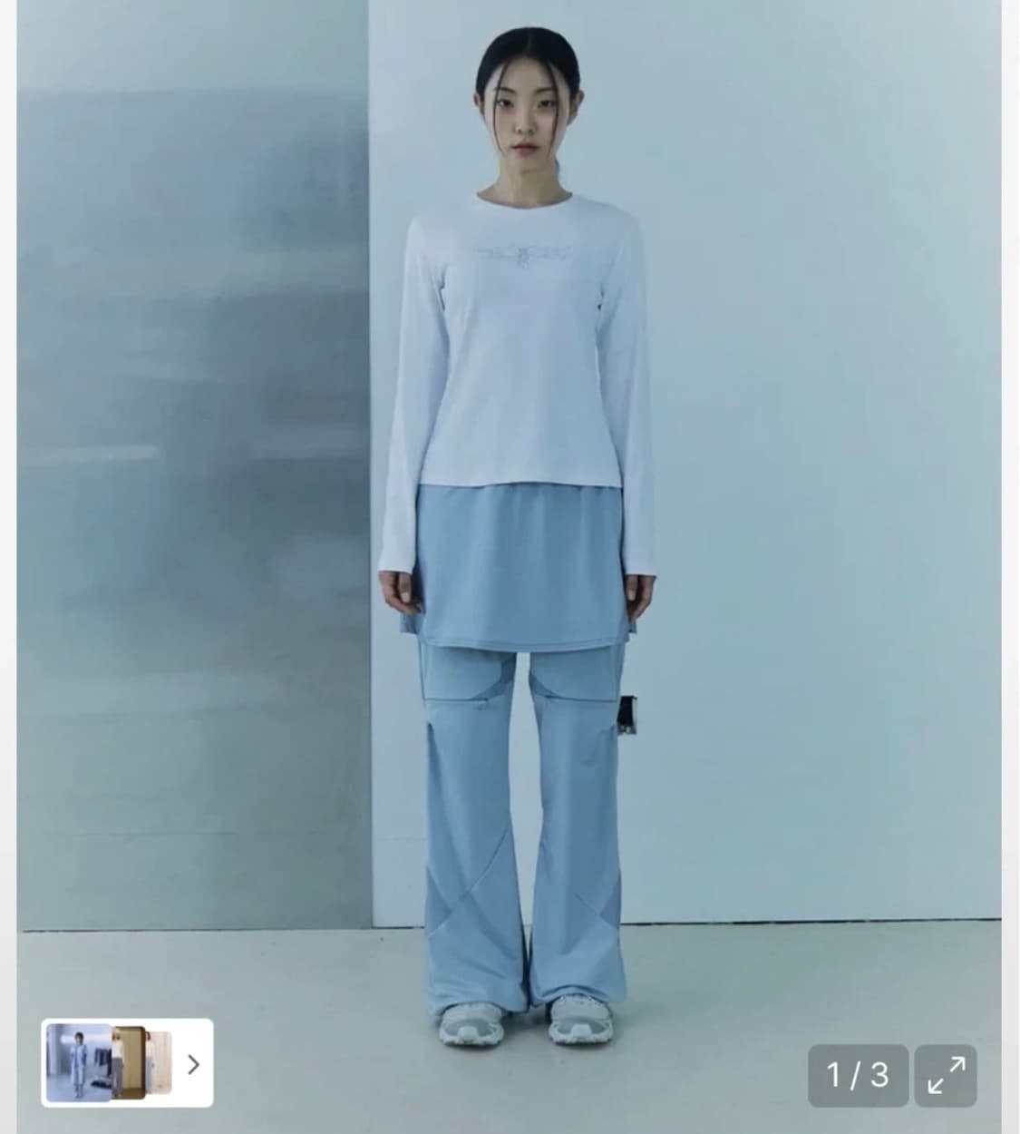 키요이 절개 치마바지 그레이 상품이미지1